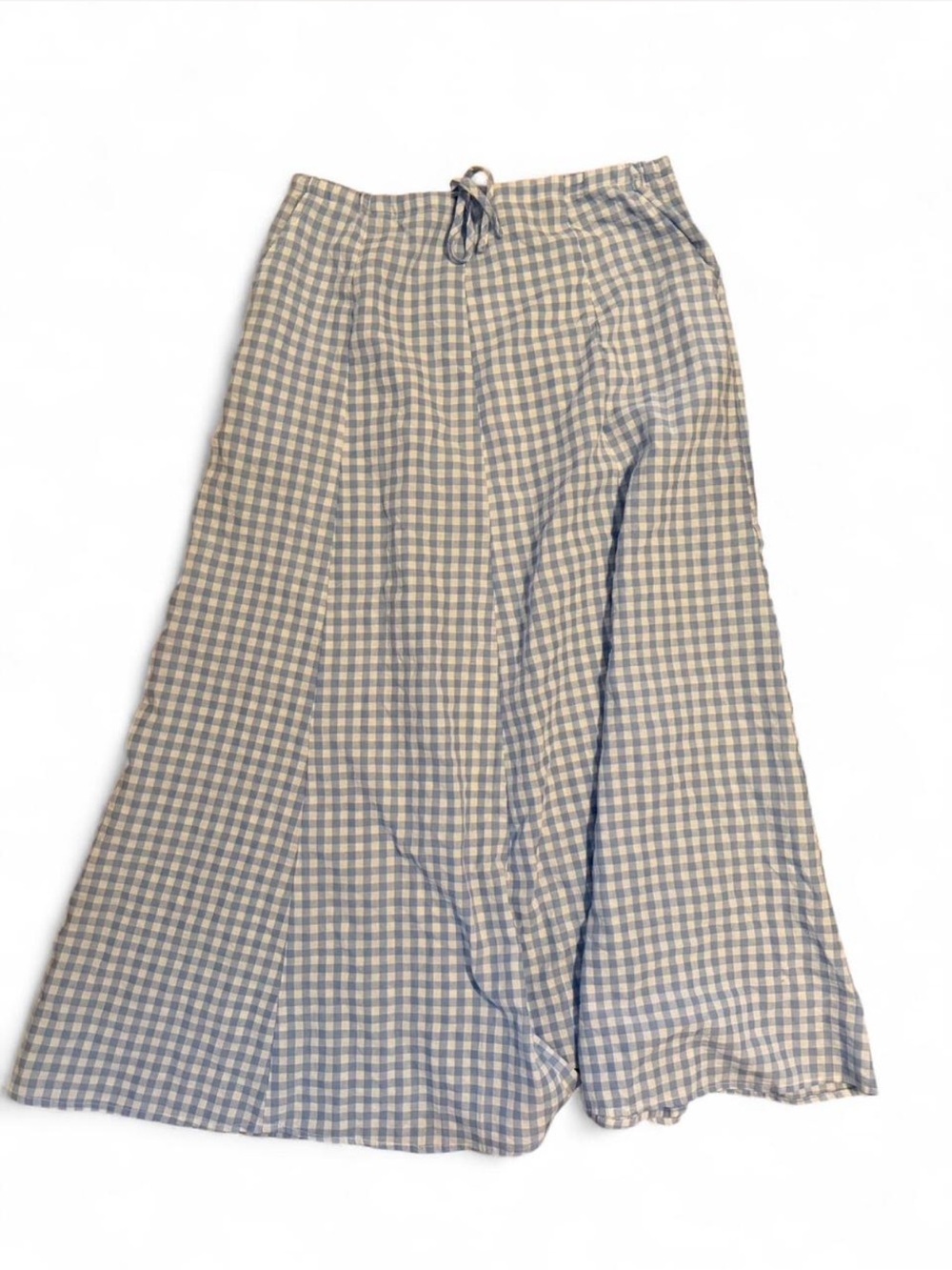 Princess Polly Caramino Women's Blue and White Gingham A-Line Maxi Skirt